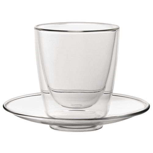 Double Walled Cappuccino Glass & Saucer - 220ml 7.7oz (Box 6)