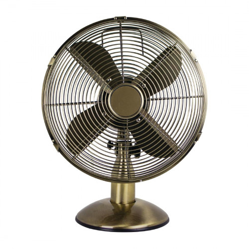 Status Oscillating Desktop Fan Antique Brass Effect - 12"
