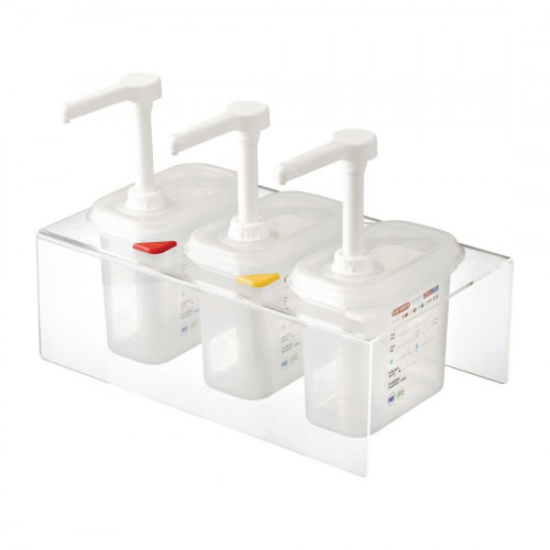Araven Set of 3 Sauce Dispensers GN 1/9 Transparent 1.5Ltr