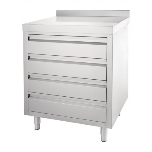 Vogue 4 Drawer Workstation St/St - 700x600x900mm