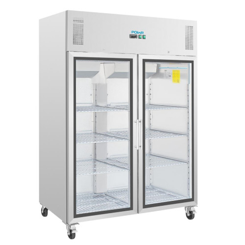 Polar Gastro REFRIGERATOR Double Door Upright Glass Door