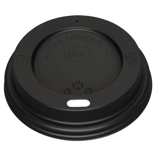 Fiesta Lid For Hot Cups Black - 8oz (Pack 50)