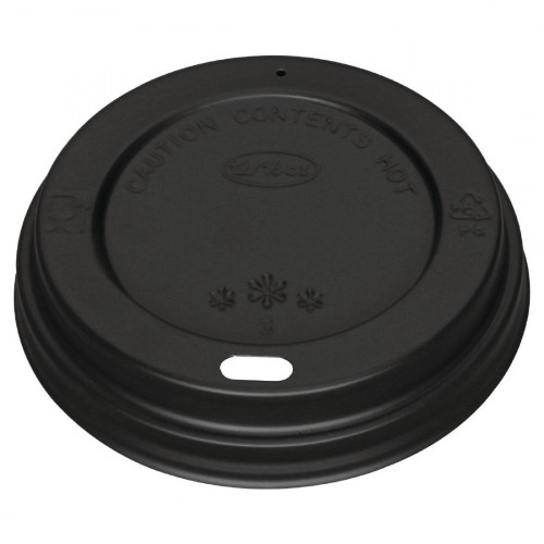 Fiesta Lid For Hot Cups Black - 12/16oz (Pack 50)
