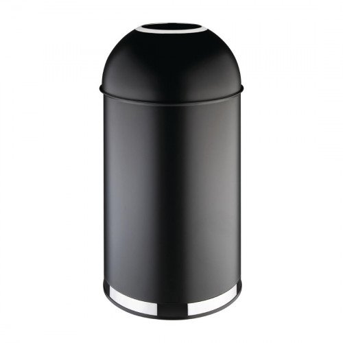 Bolero Steel Bullet Bin with Open Lid (Black) - 40Ltr
