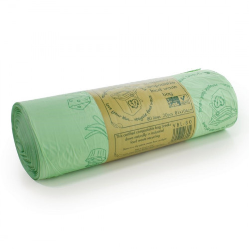 Vegware Biobag Compostable Bin Liner - 80Ltr Roll of 20 (Pack 12)