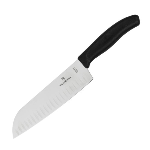 Victorinox Santoku Knife - 17cm Fibrox Handle Fluted Edge