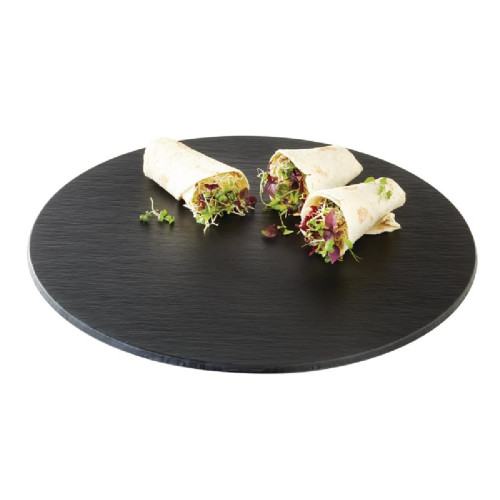 APS Round Melamine Slate Tray 400mm (B2B)