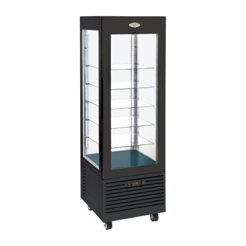 Vertical Display Freezer Fixed Glass Shelves Black Finish (Direct)