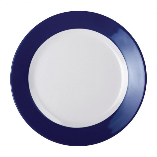 Kristallon Gala Melamine Plate Blue Rim - 230mm 9" (Box 6)