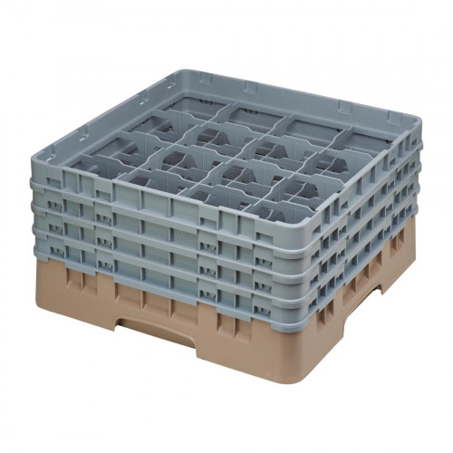 Cambro Camrack Beige 16 Compartments Max Glass Height 215