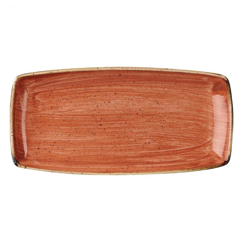 Churchill Stonecast Squared Oblong Plate Spiced Orange - 11.75" (Box 12)(Direct)