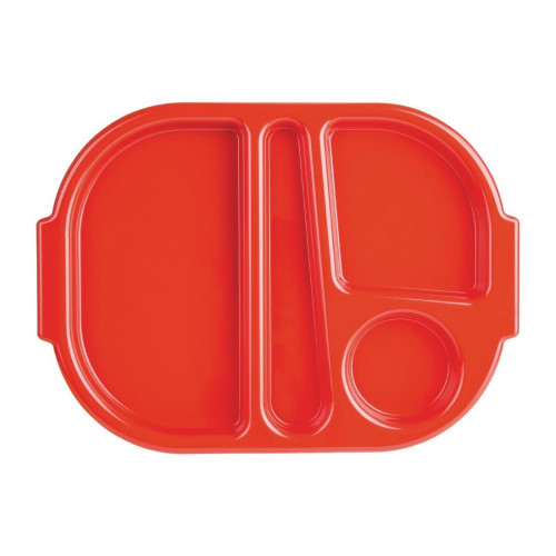 Kristallon Food Compartment Tray Small Red (Pack 10)