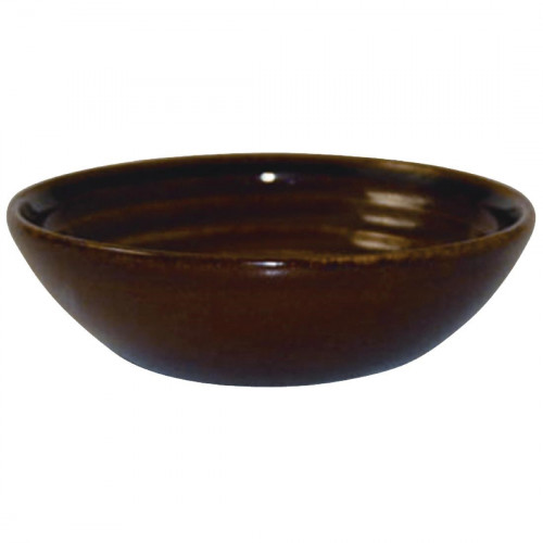 Churchill Bit on the Side Ripple Dip Dish Brown 5oz 113mm 4.5" (Box 12) (Direct)