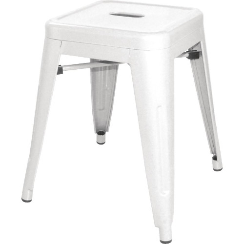 Bolero Bistro White Steel Low Stool (Pack 4)