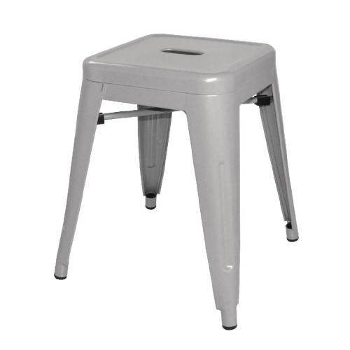 Bolero Galvanised Steel Bistro Low Stool (Pack 4)