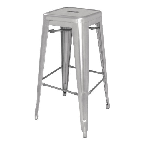 Bolero Galvanised Steel Bistro High Stool (Pack 4)