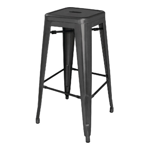 Bolero Bistro Steel High Stool Black (Pack 4)