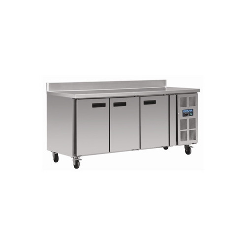 Polar Counter GN REFRIGERATOR - 3 Doors 700mm with upstand
