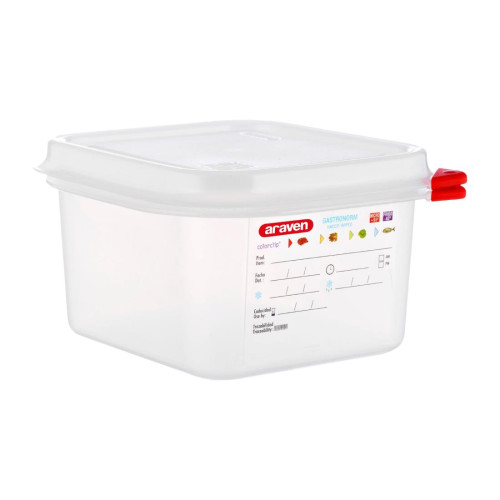 Araven Food Container - 1/6 GN 1.8Ltr with Lid 100mm (H) (Pack 4)