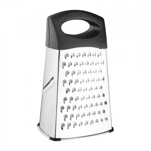 Vogue Heavy Duty Box Grater with Black Handle & Base - 10"