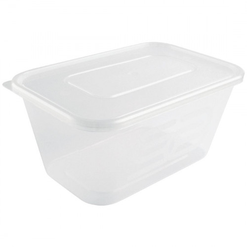 Microwave Plastic Container - 1000ml with Lids (Box 250)
