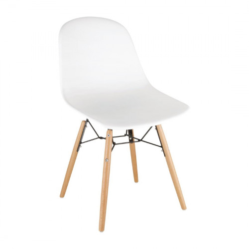 Bolero PP Moulded SideChair (White) with Spindle Legs (Pack 2)