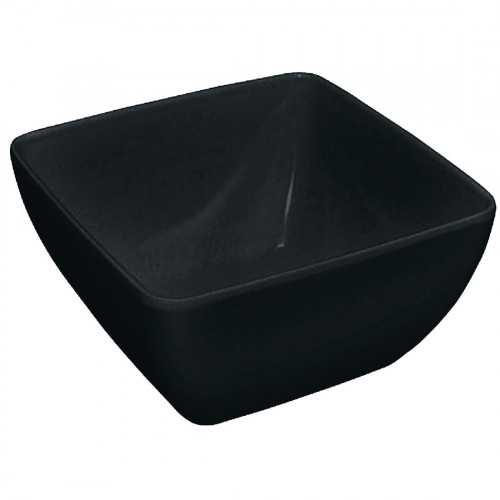 Kristallon Curved Melamine Bowl Black - 200mm