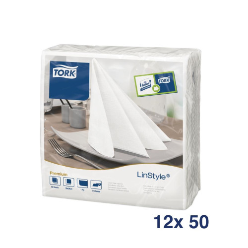 Lotus Linstyle Napkins White - 400x400mm (Box 600)