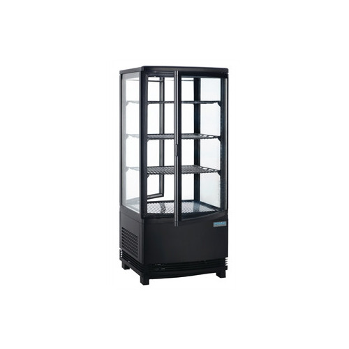 Polar Chilled Display REFRIGERATOR with 2 Curved Glass Doors Black