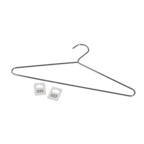 Heavy Duty Chrome Hangers (Pack 50) with 1-50 tags (Direct)