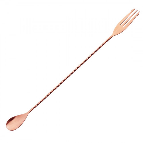 Olympia Copper Barware Mixing Spoon with Fork