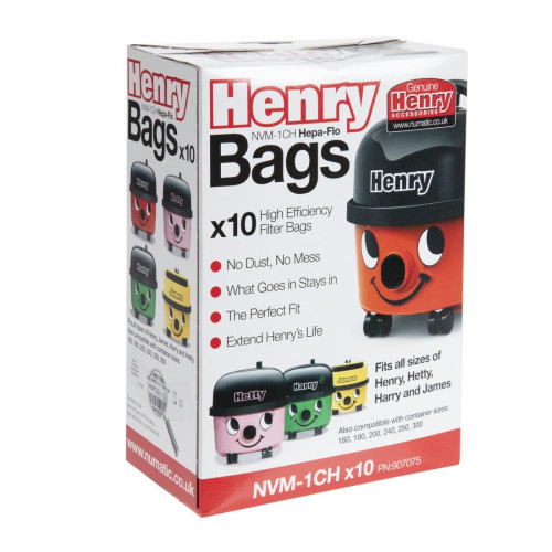 Numatic Henry Branded Dust Bags for Henry Hetty Harry James