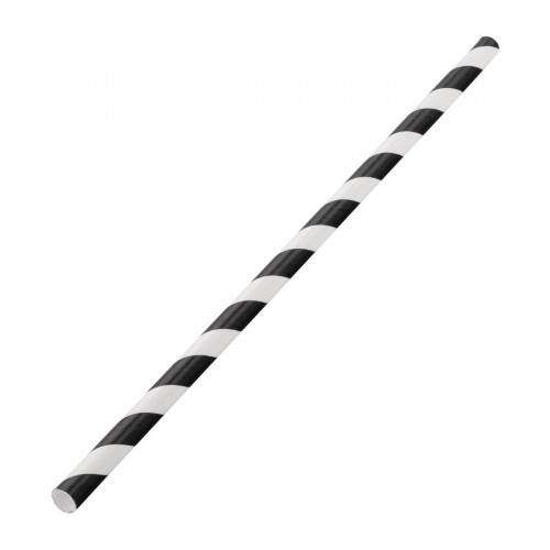 Straw Black Stripe Paper - 200mm (Pack 250)