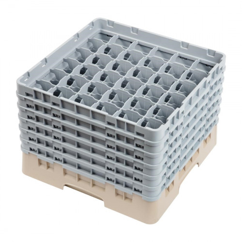 Cambro Camrack 36 Compartment Glass Rack Beige - Max Height 298mm