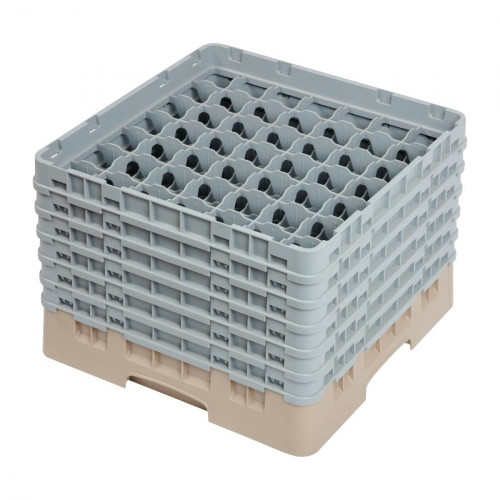 Cambro Camrack 49 Compartment Glass Rack Beige - Max Height 298mm