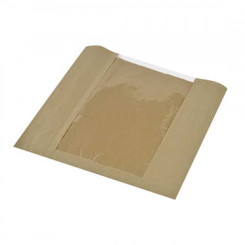 Vegware Kraft NatureFlex Window Bag - 10x10" (Case 1000)
