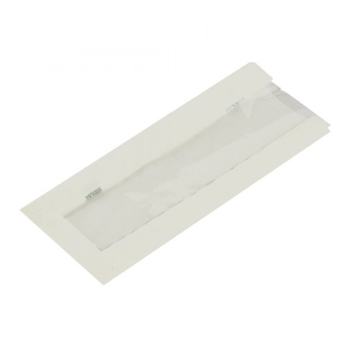Vegware Glassine NatureFlex Window Hot Bag White - 4x6x10" (Case 1000)