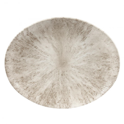 Churchill Stone Agate Grey Orbit Oval Coupe Plate 12.5" (Box 12) (Direct)