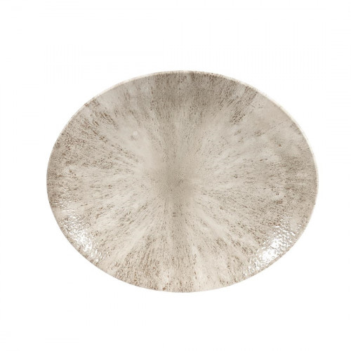 Churchill Stone Agate Grey Orbit Oval Coupe Plate 10" (Box 12) (Direct)
