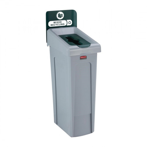 Rubbermaid Slim Jim Recycling Station Single Stream - Mixed Recycling (Green)