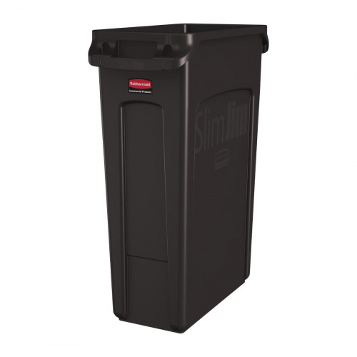 Rubbermaid Slim Jim Container with Venting Channels 87Ltr - Brown