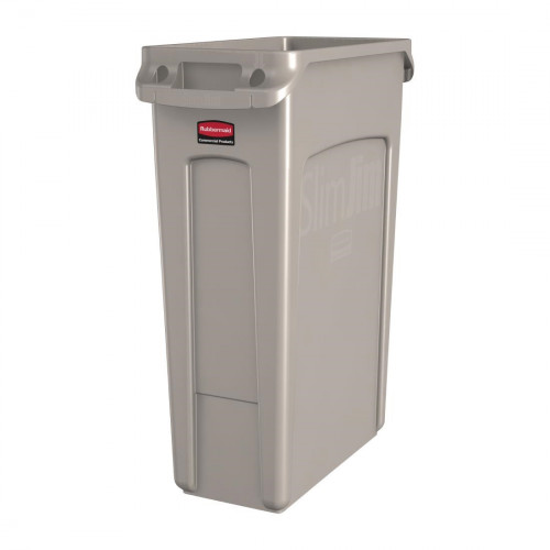 Rubbermaid Slim Jim Container with Venting Channels 87Ltr - Beige