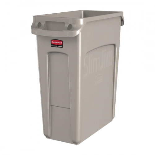 Rubbermaid Slim Jim Container with Venting Channels 60Ltr - Beige