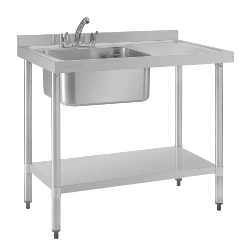 Vogue St/St Single Bowl Sink R/H Drainer - 1000mm