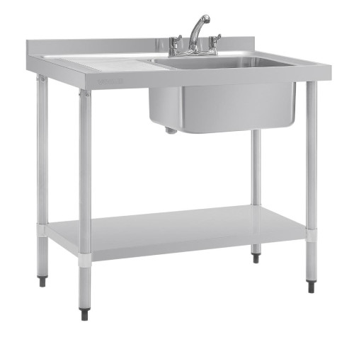 Vogue St/St Single Bowl Sink L/H Drainer - 1000mm
