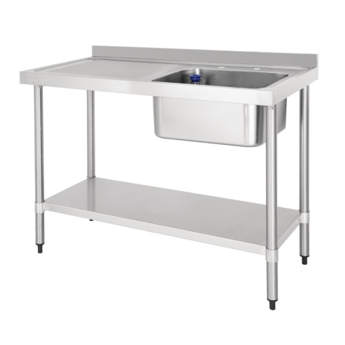 Vogue St/St Single Bowl Sink L/H Drainer - 1200mm