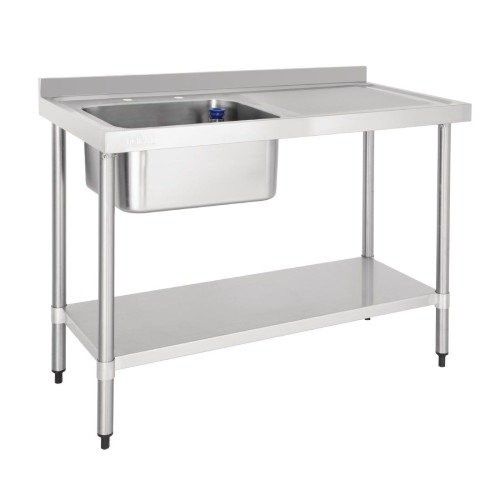 Vogue St/St Single Bowl Sink R/H Drainer - 1200mm
