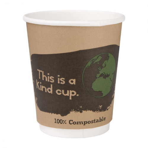 Fiesta Green Double Wall PLA Hot Cups - 8oz (Box 500)