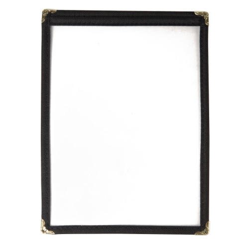 A5 Two Card American Style Menu Holder Black