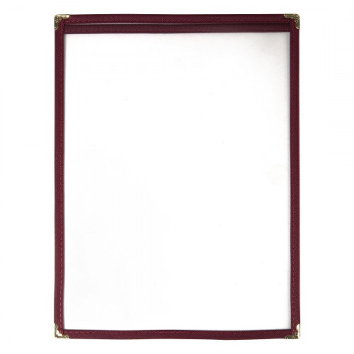 American Style Menu Holder Burgundy Two Card A4